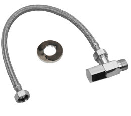 Llave angular minimal modelo cromado y envases plásticos Iepesa